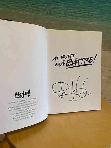 Boken Ät rätt, må bättre! Anna Skipper & Bert Karlsson. Signerad. Ny!