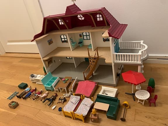 Schleich Lakeside countryhouse med massa tillbehör och fem extra hästar