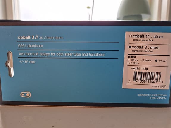 Cobalt 3 Crank 100mm, styrstam, Crankbrothers