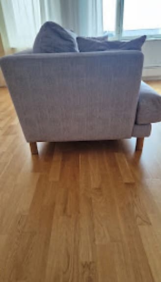 Stilren grå 3-sits soffa, 210 cm – Stockholm Sovrum