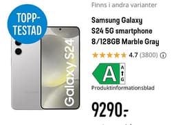 Samsung Galaxy S24 5G smartphone 128 GB Marble Grey