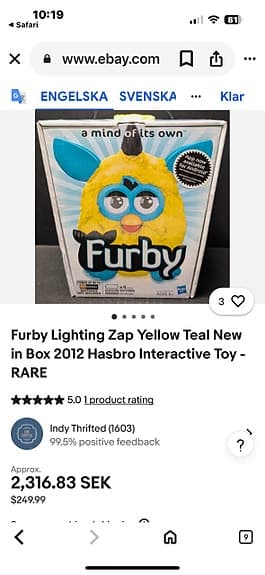 Hasbro Furby Lighting Zap Interaktiv Leksak Gul Teal