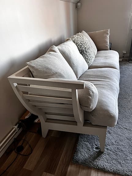Norrgavel klassisk träsoffa 4-sits i nyskick