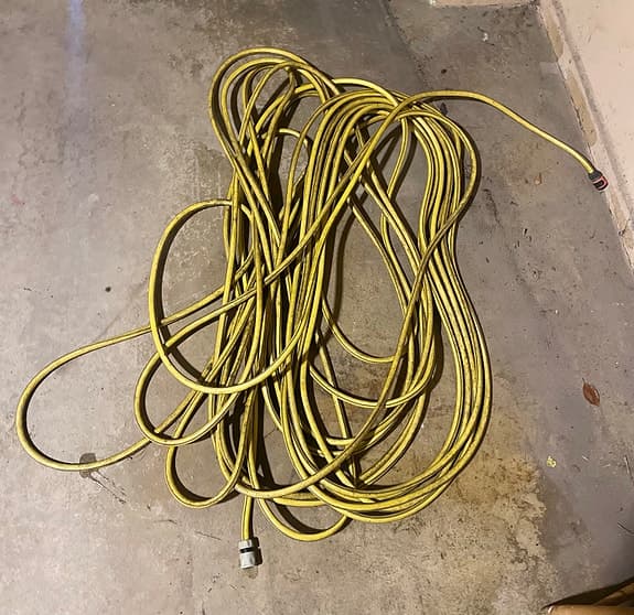 Trädgårdsslang med snabbkopplingar – begagnad