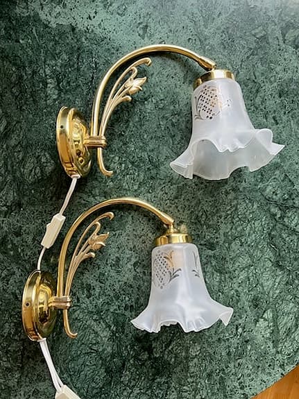 Ett par vintage Texa-vägglampor i art nouveau-stil  - fri frakt!