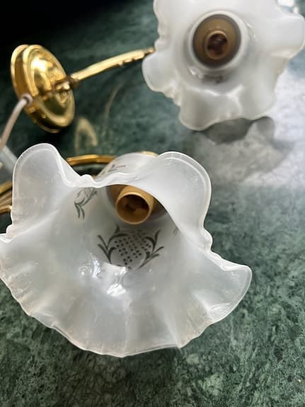 Ett par vintage Texa-vägglampor i art nouveau-stil  - fri frakt!