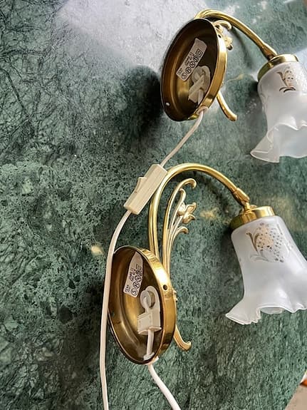 Ett par vintage Texa-vägglampor i art nouveau-stil  - fri frakt!