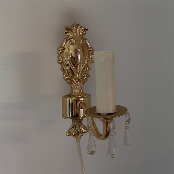 Vägglampa Reijmyre Armaturfabrik - Mässing/Kristall