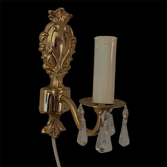 Vägglampa Reijmyre Armaturfabrik - Mässing/Kristall