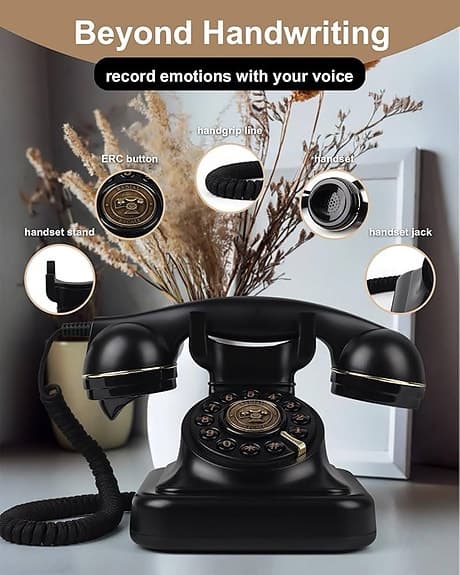 Retro telefon - Digital ljudgästbok - Uppladdningsbar