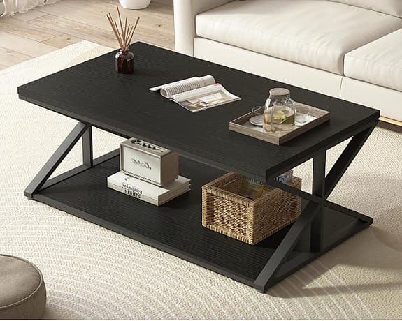 Svart modernt soffbord