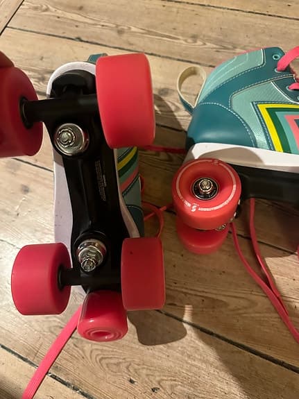 Story Spectrum rullskridskor barn storlek 35 rosa och grön