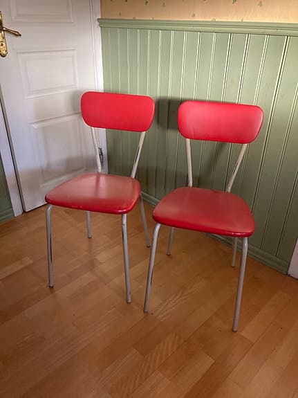 2 st Stolar stålrör /Galon retro 50-tal
