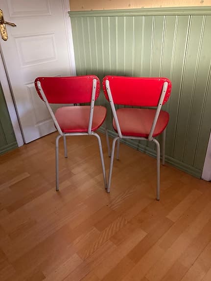 2 st Stolar stålrör /Galon retro 50-tal