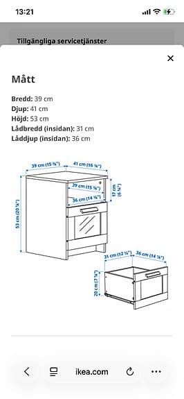 Sängbord i svart IKEA Brimnes