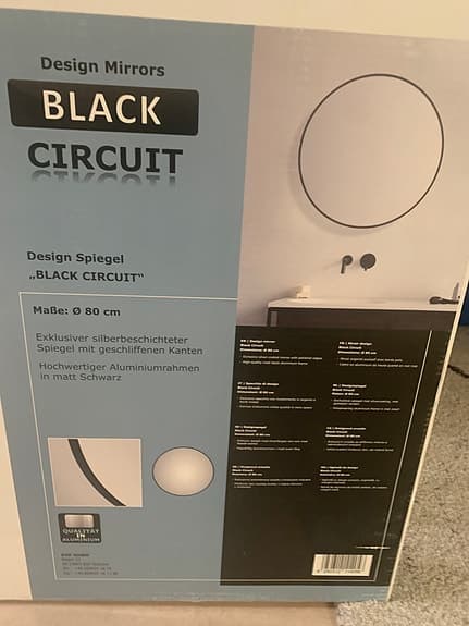 Design Speigel Black Circuit rund spegel 80 cm