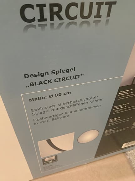 Design Speigel Black Circuit rund spegel 80 cm