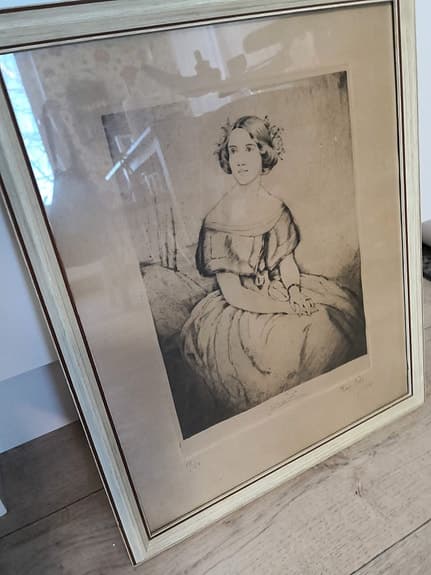 Tavla, etsning, motiv Jenny Lind