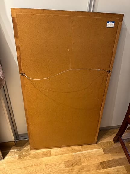 Väggspegel med mörk träram – 100 × 60 cm