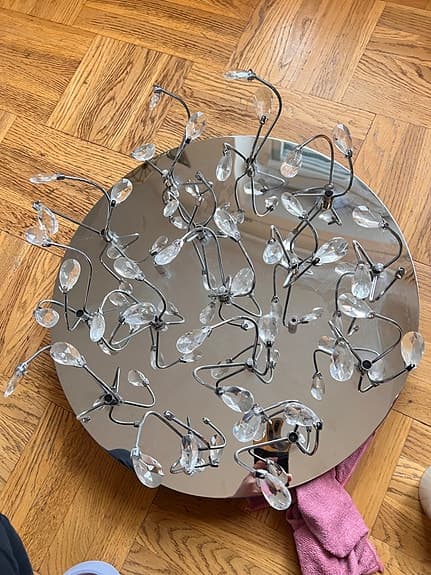 Taklampa med Kristaller