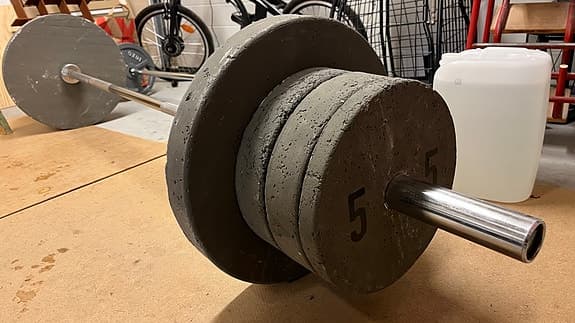 Betong träningsvikter 5 kg 10 kg 20 kg 50 mm hål