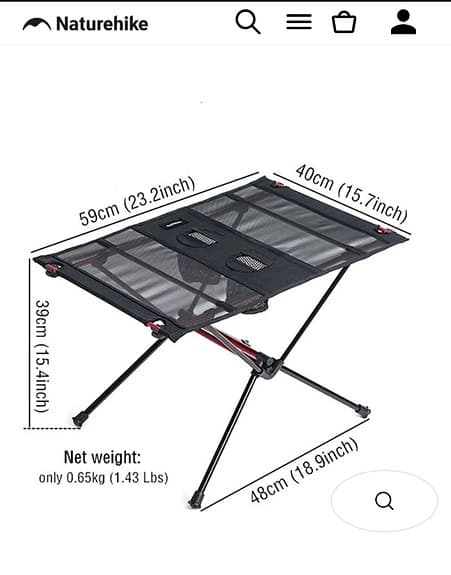 Litet lätt hopfällbart bord