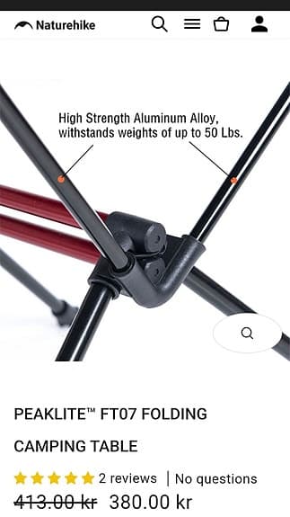 Litet lätt hopfällbart bord