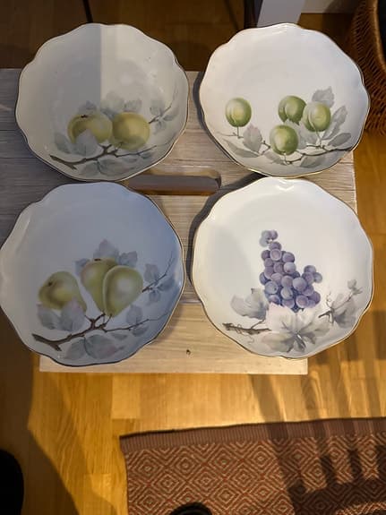 Rörstrand Assietter med fruktmotiv 4-pack
