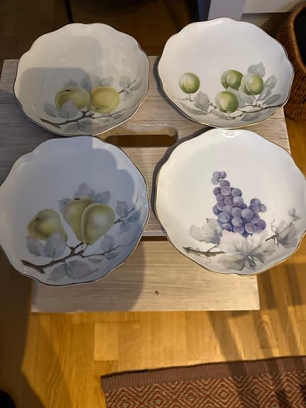 Rörstrand Assietter med fruktmotiv 4-pack