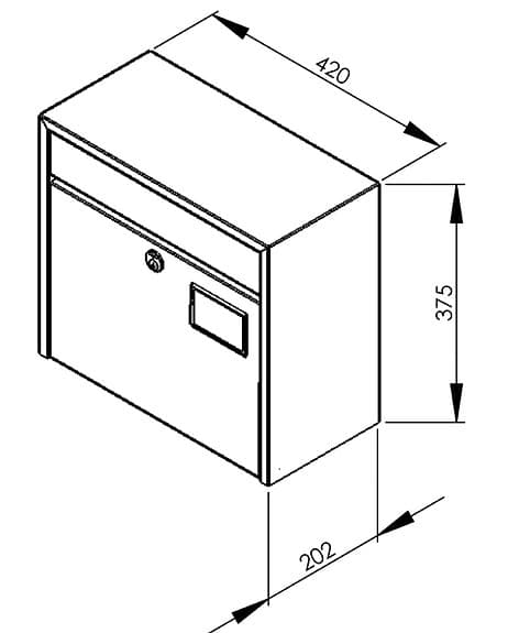 Me-fa Etude 900 brevlåda, med lås, vit