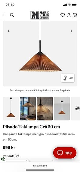 Markslökd pendellampa Plisado