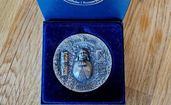 Medalj >111 g i silver Johan Printz, Nya Sverige 350 år 110/1500