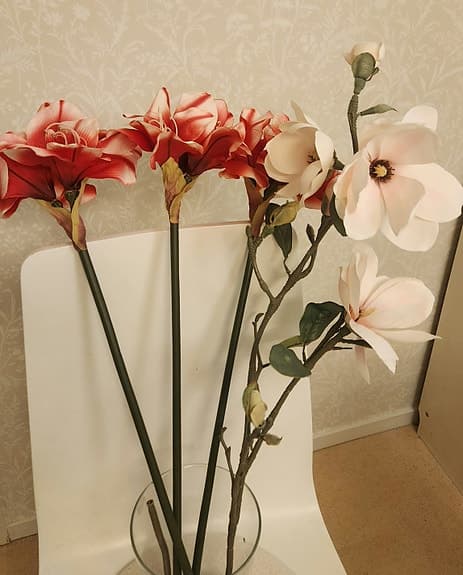 Konstgjord blomma Amaryllis, Magnolia rosa