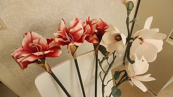 Konstgjord blomma Amaryllis, Magnolia rosa