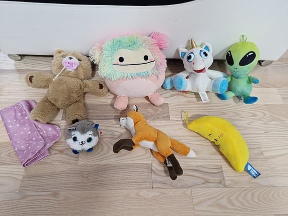 Gosedjur (vanliga och med ljud) + väskor