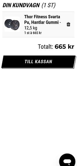 Försäljning av Thor-hantlar (12,5 kg)