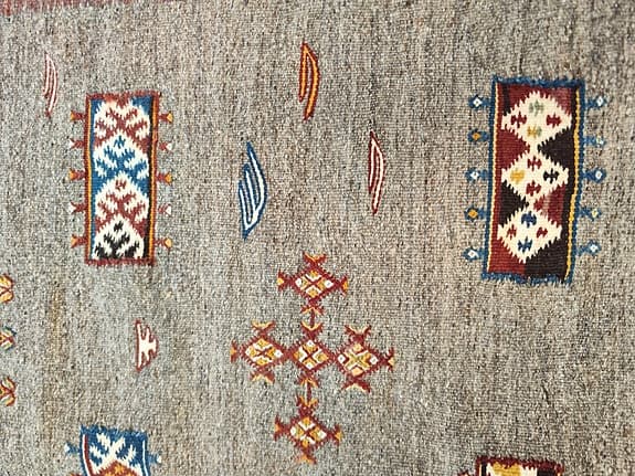 Underbar äkta unik mästerverk Berber ull matta