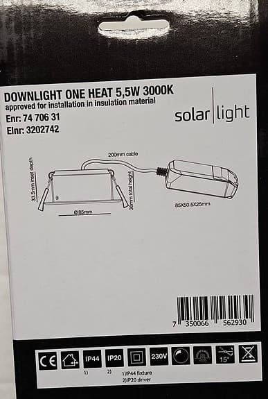 3st Downlight One Heat 5,5W 3000K