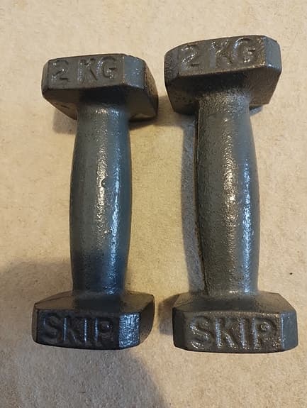 Hantlar 2 kg, 2 stycken, Gjutjärnshantlar, Handvikter, Fria vikter