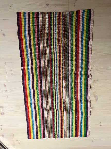Afroart handvävd matta – färgglad randig gångmatta