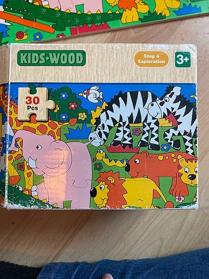 Kids-Wood Pussel Trä 30 delar Djurmotiv