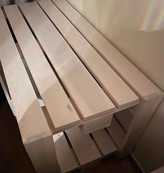 Bänk, hylla, möbel