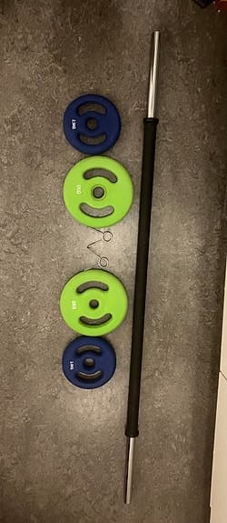Skivstång med viktskivor barbell gymstick