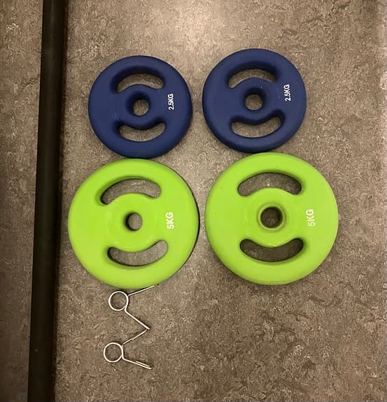 Skivstång med viktskivor barbell gymstick