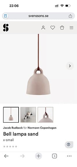 Bell lampa, sand fr. Normann Copenhagen