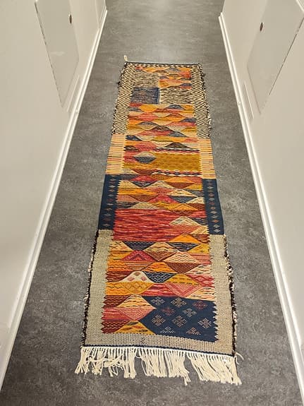 Helt ny äkta unik ekologisk Marockansk Berber ull matta 67×216