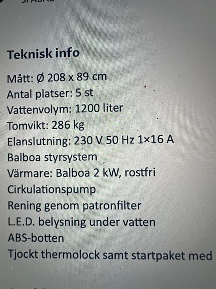 Neptun Tynningö Spabad 5 platser