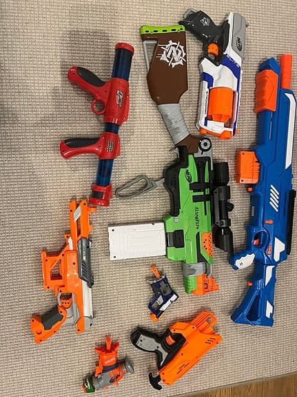 Nerf leksaksvapen 7 stycken