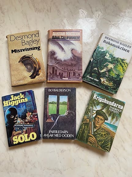 6 st thriller/ deckare böcker