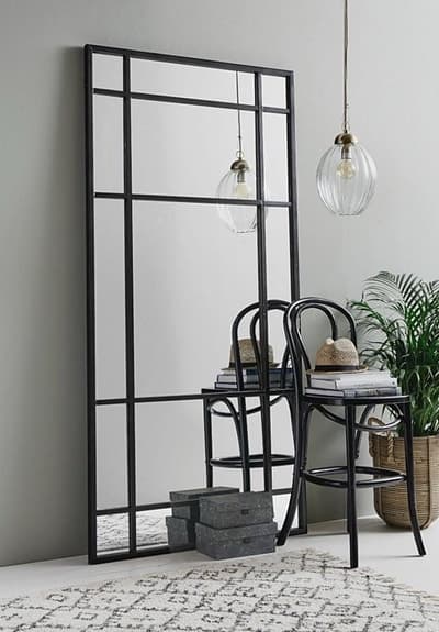 Stor industrispegel i järn –  massiv & gedigen (102x204 cm)